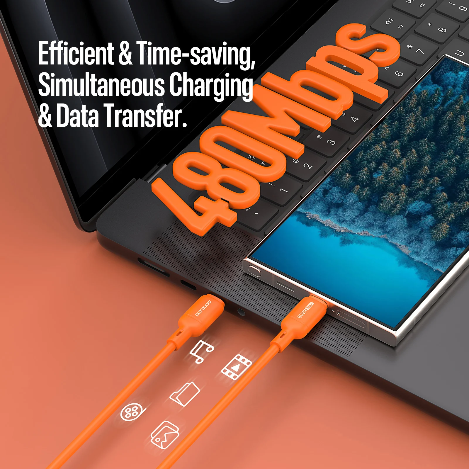 60W USB C to C & 27W Type-C to Lightning 케이블, DUX DUCIS 브레이디드 실리콘 고속 충전 데이터 케이블 (아이폰, 아이패드, 삼성, 픽셀용)