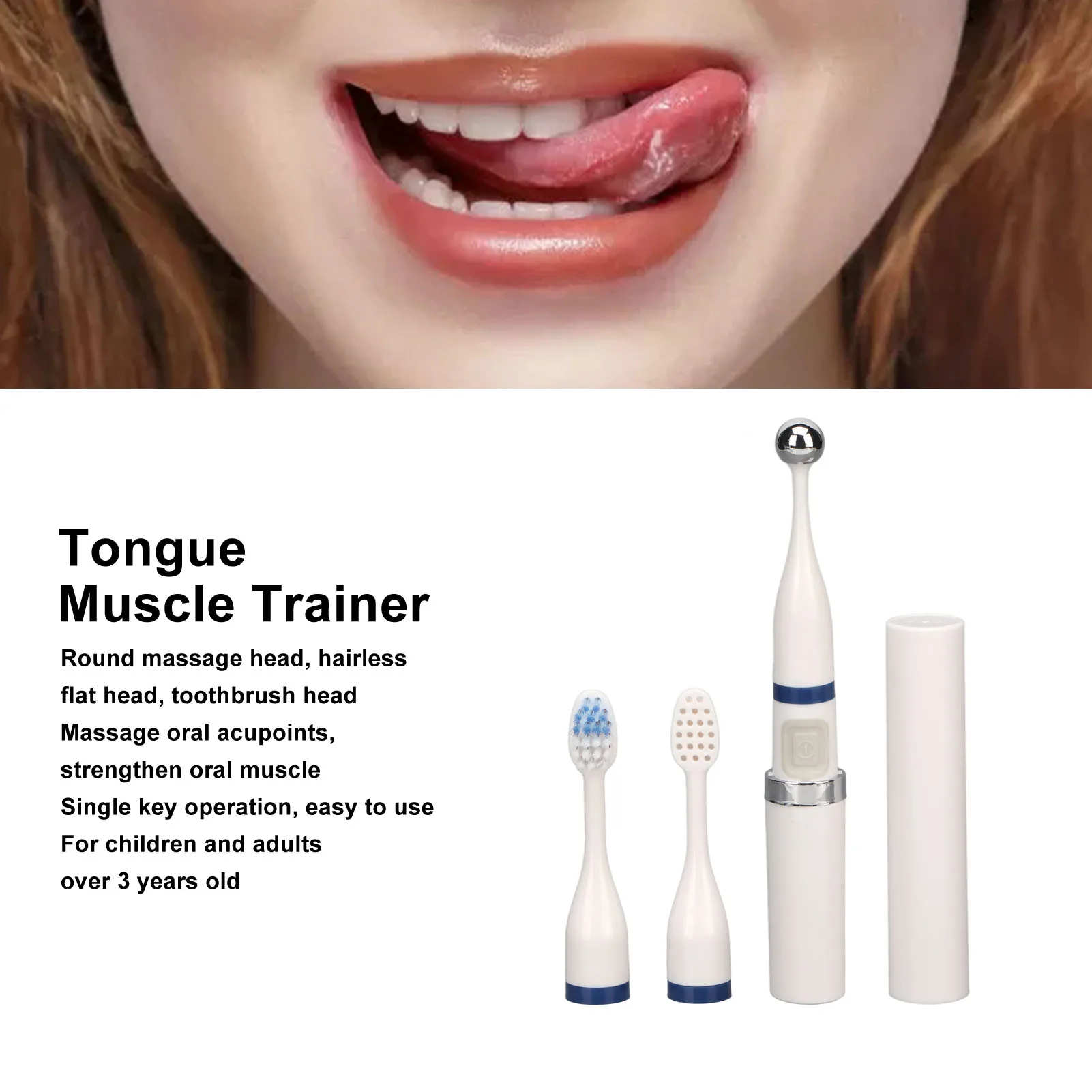 Electric Mouth Trainer Tongue Muscle Training Massager Oral Rehabilitation Trainer for Adult Kids Tongue Training Toothbrush mouth exerciser teeth massager