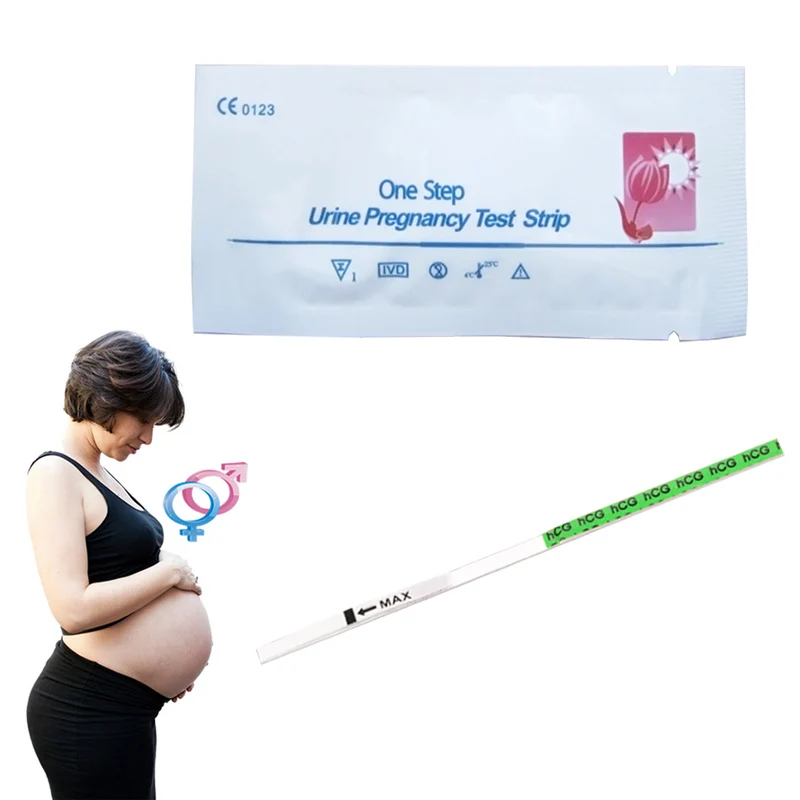 10Pcs HCG Early Pregnancy Test Strips Over 99% Accuracy Women Self-check Testing Paper Fast Urine Measuring Kit Expecting a baby