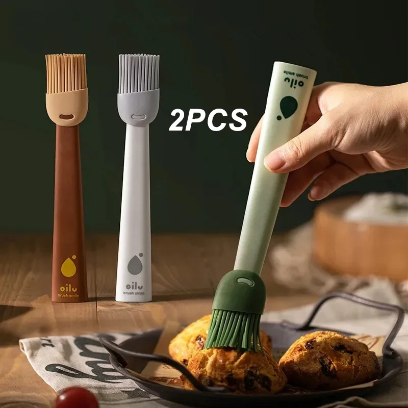 Silicone Oil Brushes 2PCS Heat Resistant Barbecue BBQ Tool Kitchen Gadgets Kitchen Accessories Home Items Outdoor oil brush,silicone basting brush