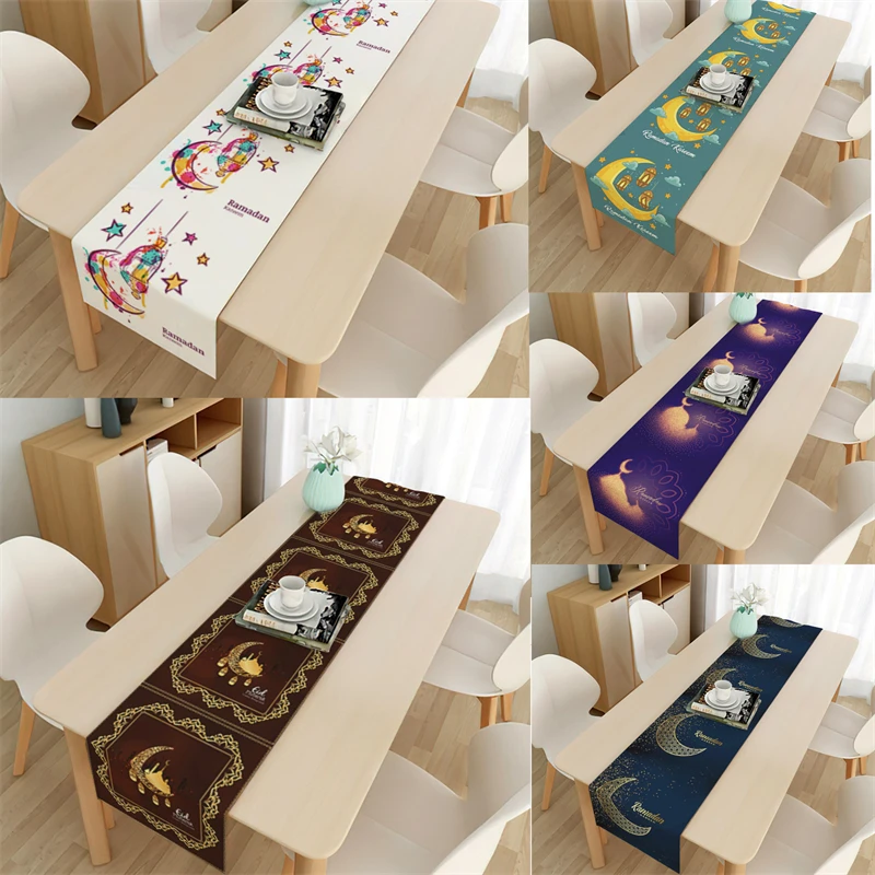 180X33cm Eid Mubarak Table Runner Ramadan Decoration for Home