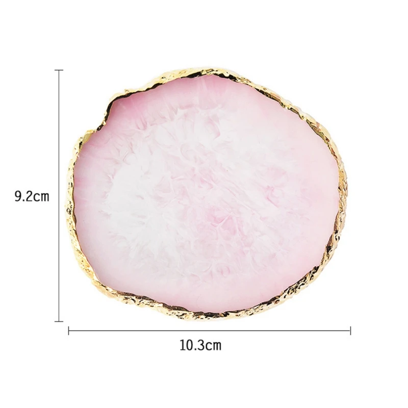 Description Picture 2 of item10cm Agate Piece Jewelry Display Board Round Resin Nail Painting Palette Props Exquisite Cup Coasters Home Kitchen Decoration