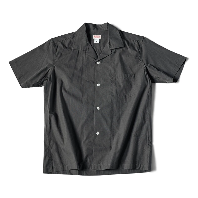 Bronson Classic Panama Short Sleeved Shirt Men's Cuban Collar Pocket Camp Shirts 5