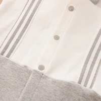 Spring And Autumn Boys And Girls Gentleman Dresses With Straps And Ties Long Sleeve Cotton Baby Bodysuit 4