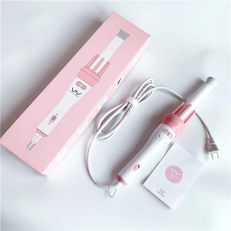 Vivid&Vogue 28mm magic curler set pink automatic curler lazy with free hair clip comb (VAV-022B authentic)