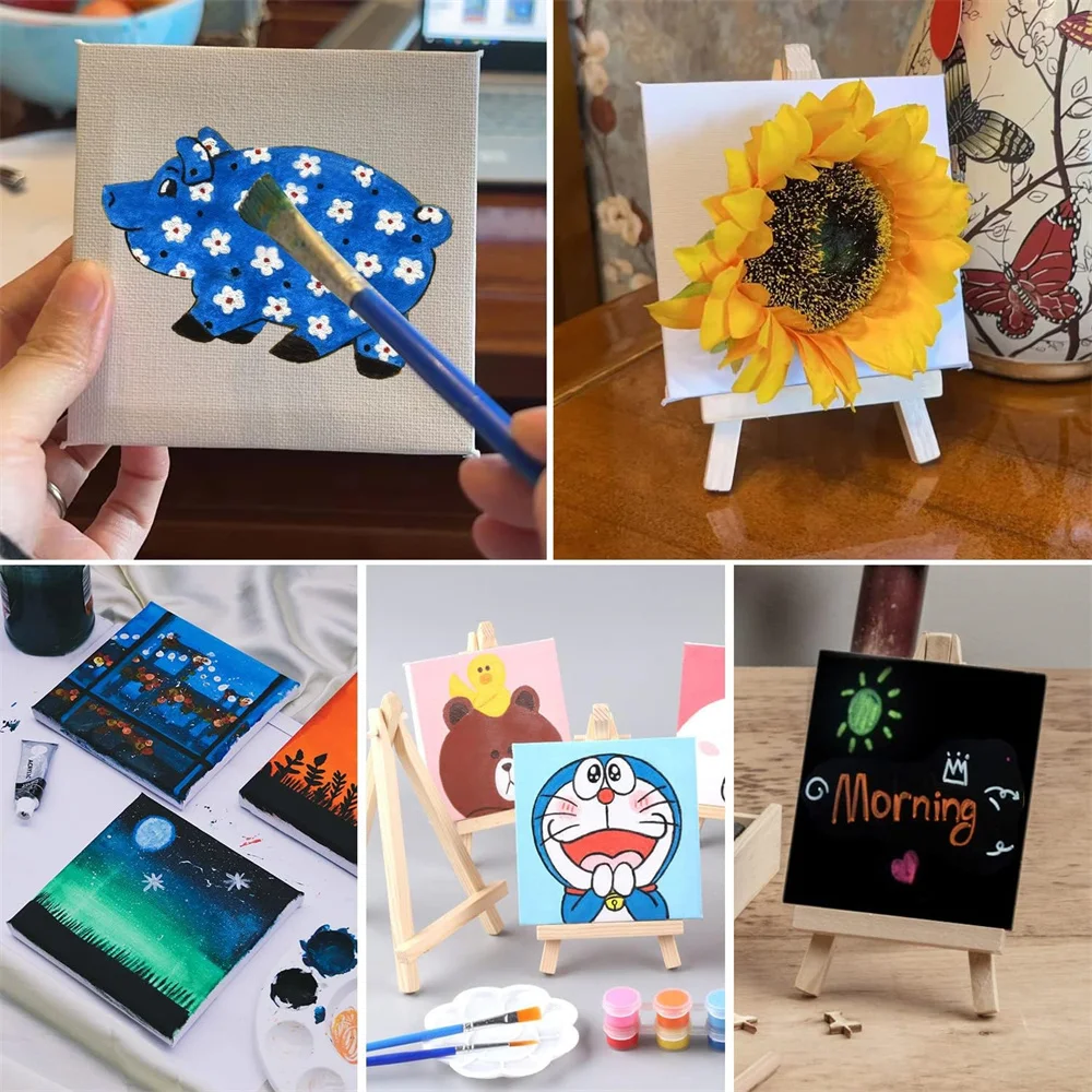 Mini canvas art boards for acrylic oil painting and decorating 10x10cm