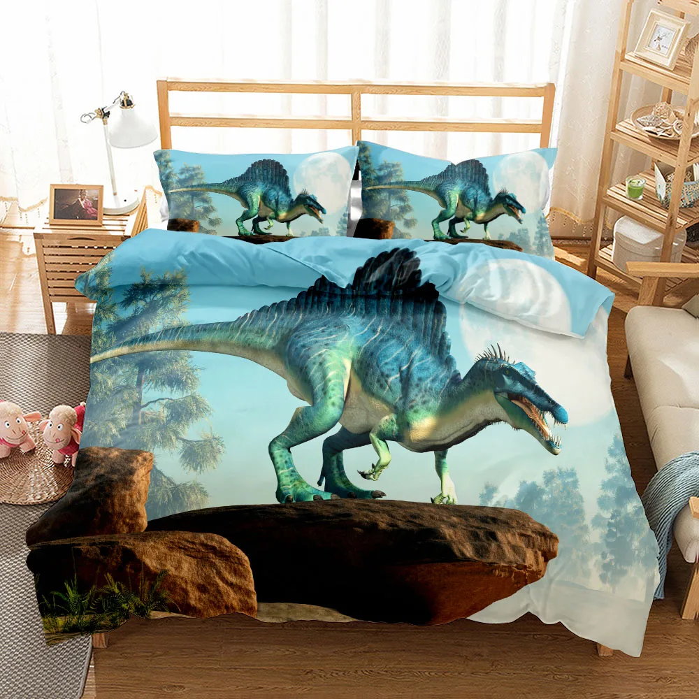 Fundas Nordicas Cama 90 135x190 Dinosaurio Gris Ropa de Cama de Microfibra  Antialérgico con Funda Nórdica y 2 Funda de Almohada 50x75