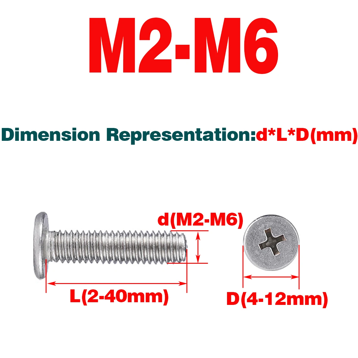 

304 SS Flat Head Screw / Phillips Screw / Computer Hard Disk Screw M2-M6