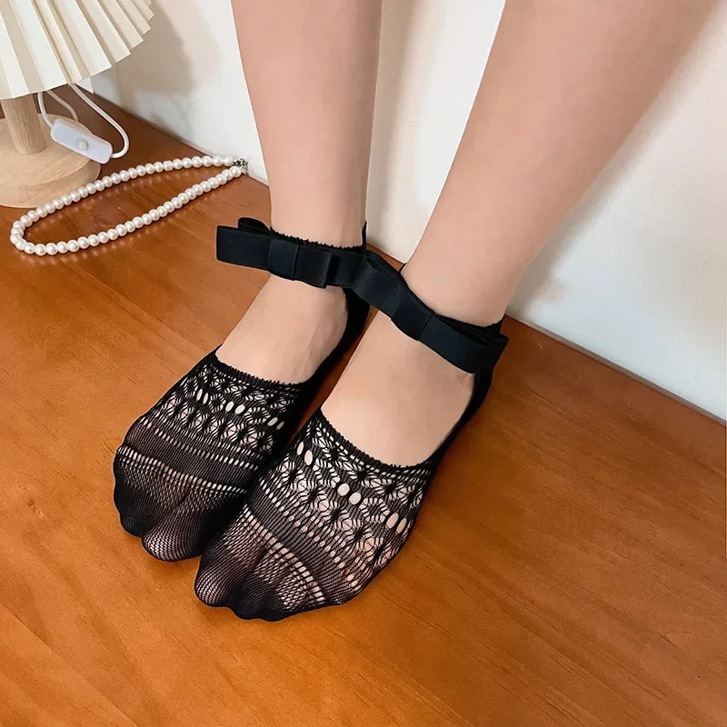 

Женские дышащие летние невидимые носки с вырезами, Балетные Носки с низким вырезом, кружевные носки-тапочки JK Lolita Girl, новинка