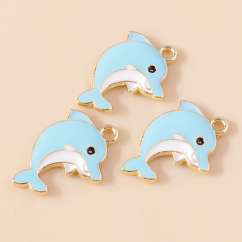20 Stück süße Meereslebewesen Charms Emaille Meerjungfrau Delphin Seestern Charms Anhänger für Schmuckherstellung Halskette Ohrringe DIY Zubehör – Detail 10