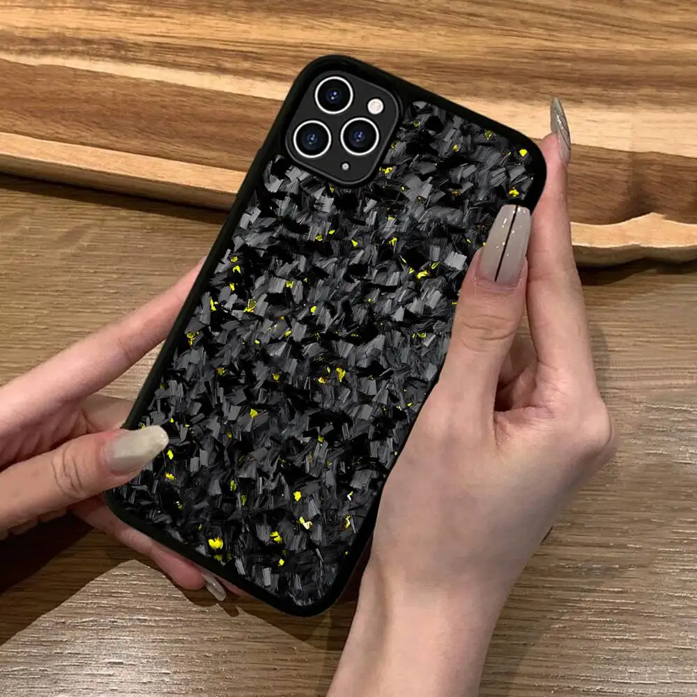 Luxurious Forged Carbon Fiber Phone Case with Silicone and PC+TPU Blend