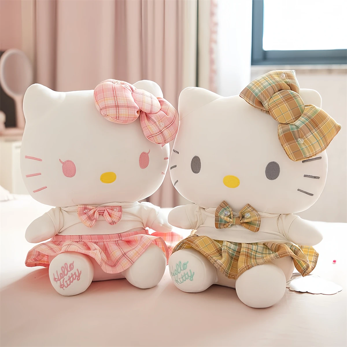 

Оригинальная плюшевая игрушка Sanrio JK Hello Kitty плюшевая игрушка в японском стиле мультяшный Кот плюшевые аниме куклы рождественские подарки для девочки 33 см