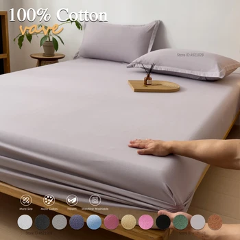 Coprimaterasso con angoli in cotone a grandezza naturale con fasce elastiche per protezioni copriletto per letti singoli/doppio/king/queen 1
