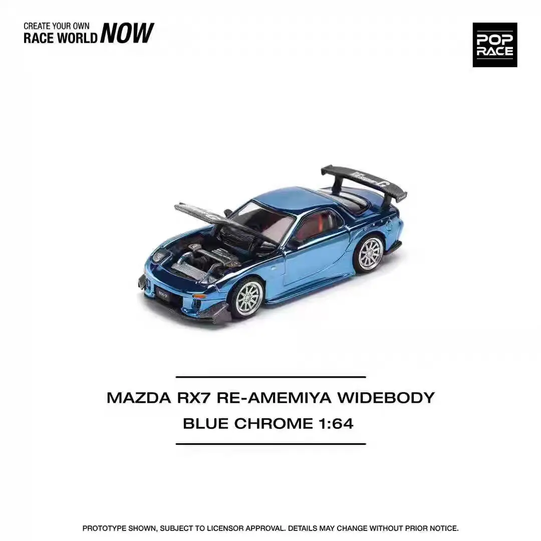 POP RACE 합금 1/64 마즈다 RX7 FD 아마미야 슈퍼카 장식품 마즈다 RX7 레이싱 모델
