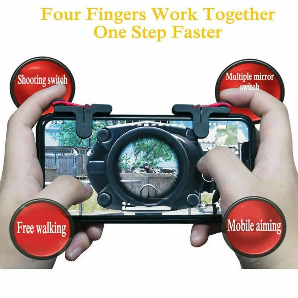 새로운 민감한 모바일 게임 트리거 게임패드 휴대폰 L1 R1 트리거 PUBG 게임 컨트롤러 슈팅 조준 키 모바일 컨트롤러