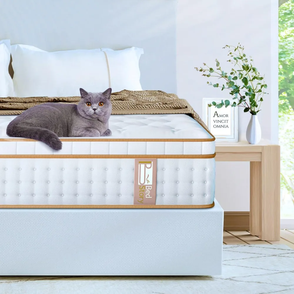

Queen Mattress, 12 Inch Gel Memory Foam Hybrid Mattress in a Box, Queen Size Mattress with Individually Wrapped Pocket