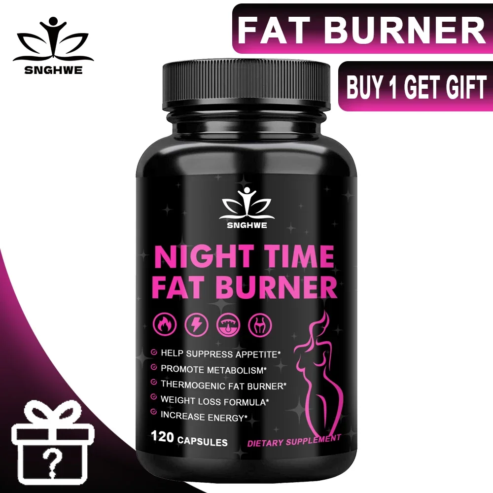 Night Fat Burner Supplements Natural Sleep Melatonin Appetite Suppression Weight Loss Support Night Fat Burning 120 Vegan Pills