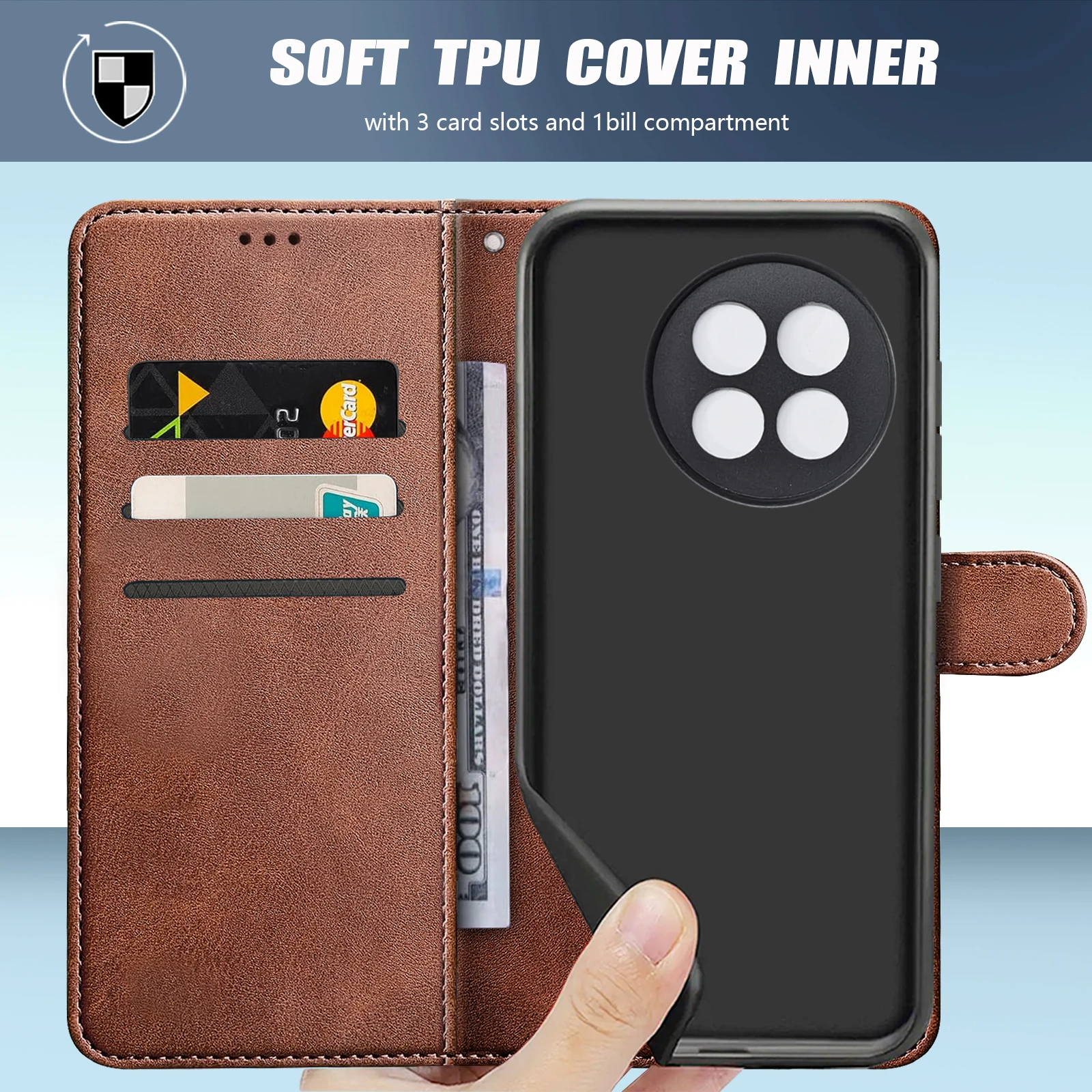 Premium Wallet Phone Case with Card Holder and Magnetic Flip Leather Stand - Shockproof Protection Cover