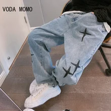  Wide Leg Cargo Pants 2022 Streetwear Baggy men Jeans Spring Autumn Men Korean Fashion Loose Straight Male Brand Clothing Black 