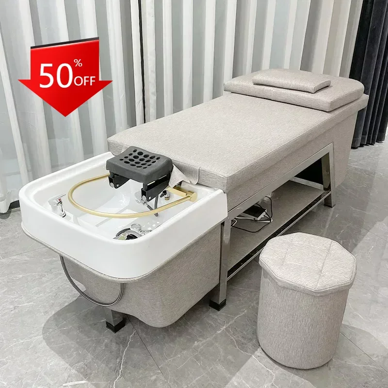 2023 New Salon Bed Salon Portable Luxury Shampo Chair Water Circulation and Fumigation