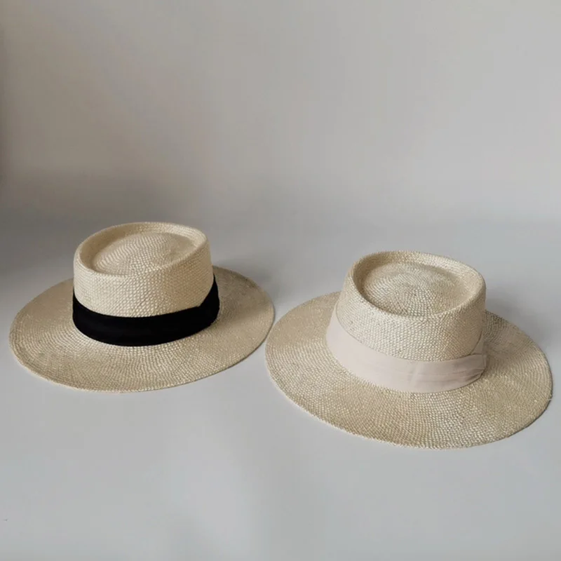 Women Fedoras Summer Straw Hat Band Boater Hat 1