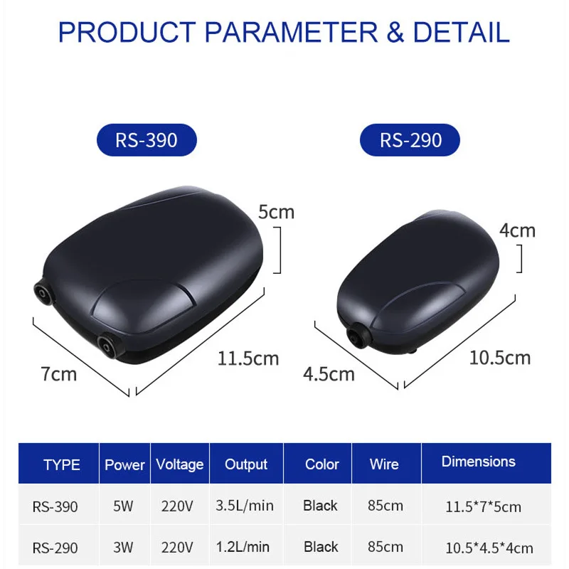 Mini Air Pump for Aquarium Fish Tank Single Double Hole Silent Fish Oxygen with Sufficient Gas Volume