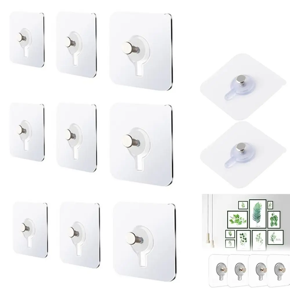 

Transparent Wall Screws Hanging Nails Plastic Self-adhesive Adhesive Wall Hook Seamless Punch Free Non Trace Stickers Cabinet