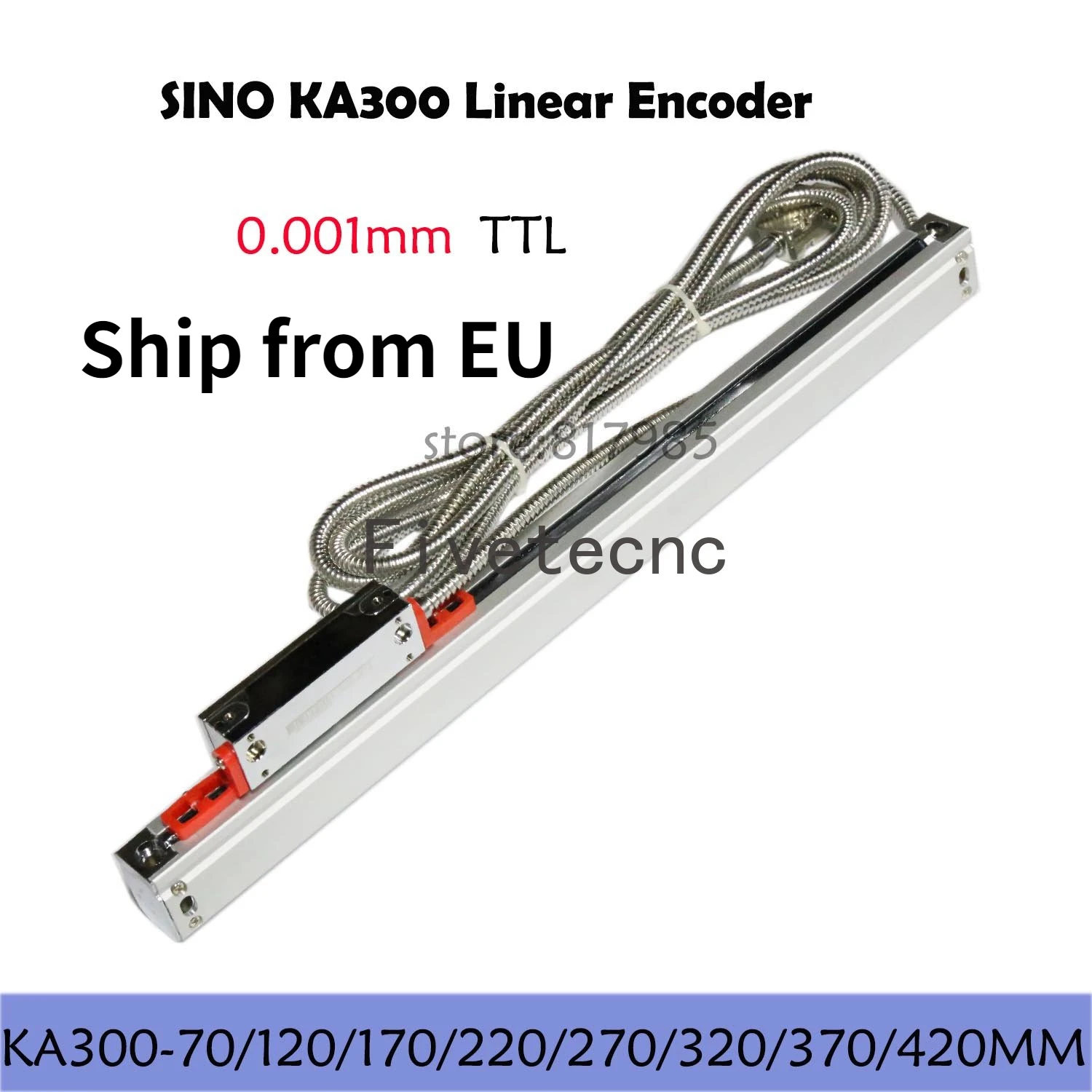 Produktbild von Sino KA-200 Linearer Skalenencoder – 16x16 Mm Schlank, 200 Mm Messweg, 5 µm Auflösung, TTL
