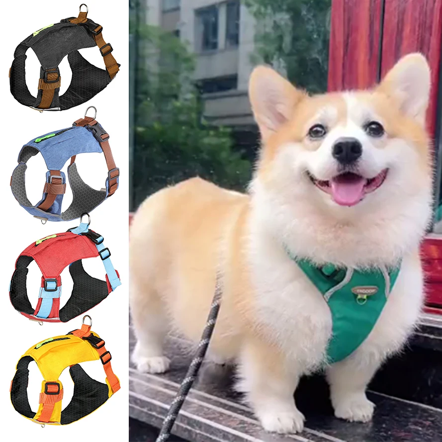 New Upgrade Zipper Dog Harness - Adjustable Reflective No-Pull Vest, Soft Padded Breathable Mesh Asy Control For Walking Running_voghion.com
