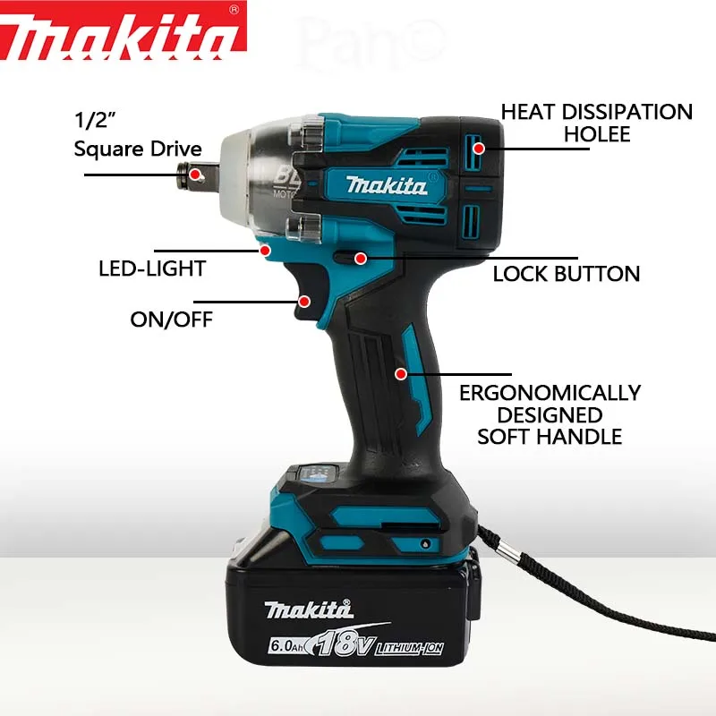 Makita TW004 charging impact wrench 40V electric wrench wind cannon brushless lithium high torque electric tool 6