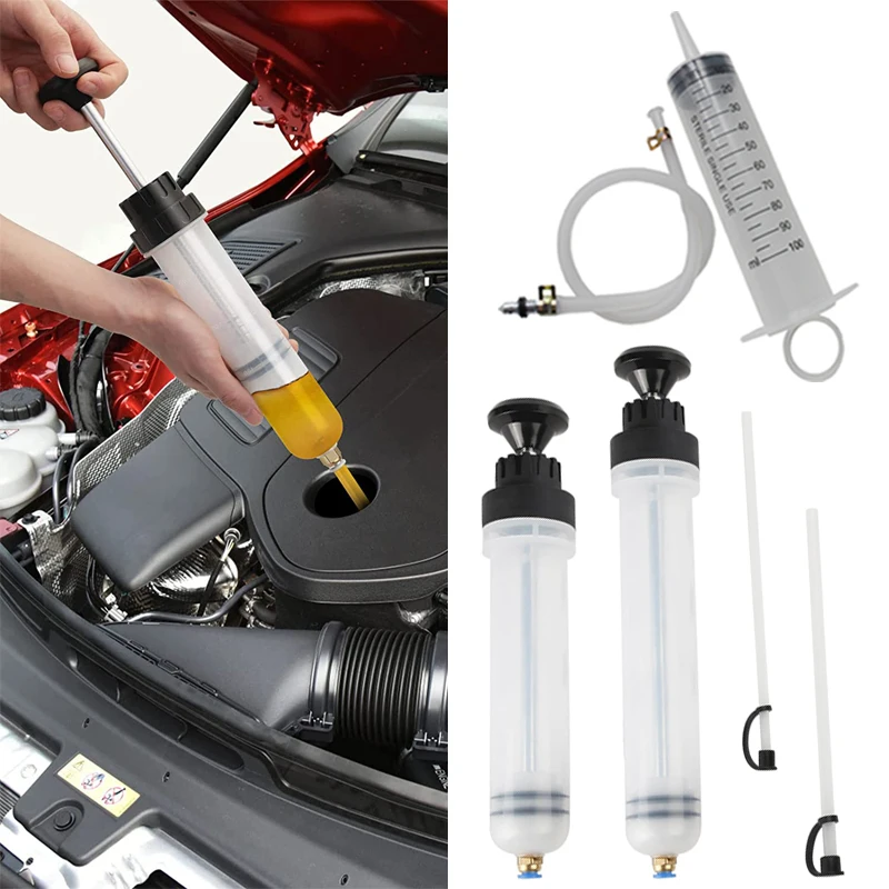 Oil Extractor Pump Reusable Car Oil Fluid Extractor Auto Oil Change Syringe Manual Fuel Suction & Filler