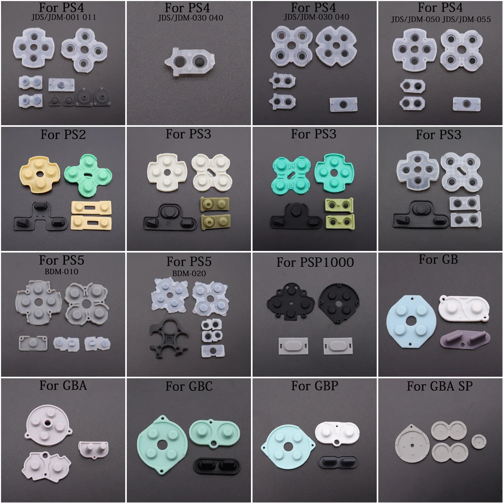 Silicone Conduttivo D Pad Pulsante In Gomma Per Ps2 Ps3 Ps4 Ps5 Psp1000 Per Gb Gba Sp Gbc Gbp Nes Fc Switch Controller Parte Di Riparazione