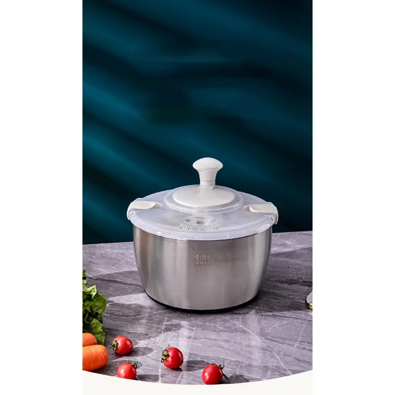 Vegetable Dehydrator Vegetable Fruit Dryer Stainless Steel Salad Spinner 5L Capacity Drainer