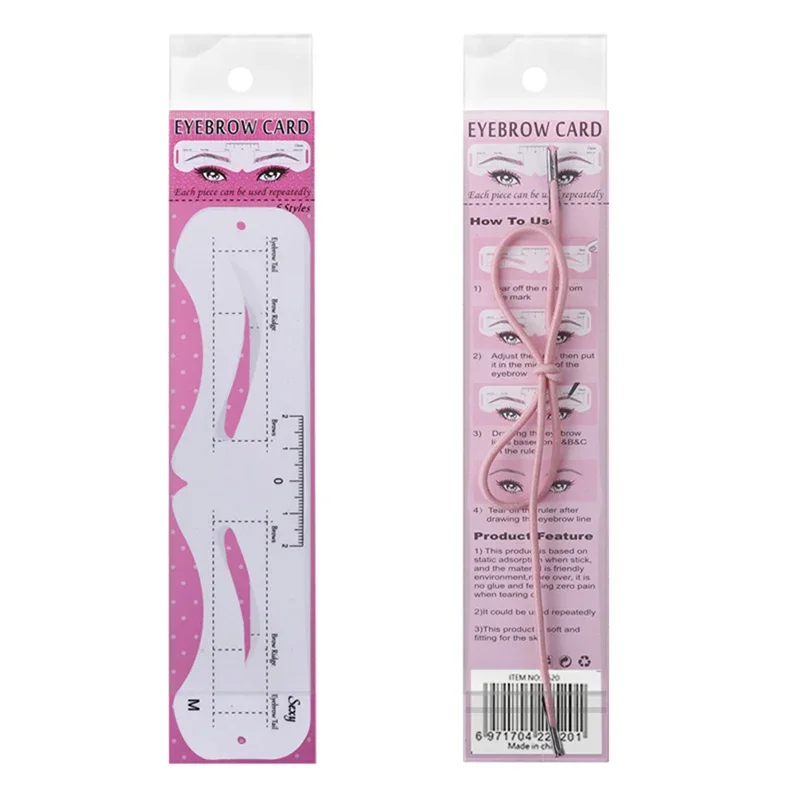 Description Picture 2 of itemThe New Fixed PVC Eyebrow Shaper Template Can Be Reused With High-quality Stickers For Elegant Eyebrow Makeup Tools 6PCS