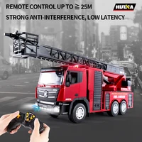 HUINA RC Plastic 9CH Fire Truck 1/18 1361 Finished Aerial Ladder Remote Control Spray Car Painted Model Toy For Boy Gift TH23243 1