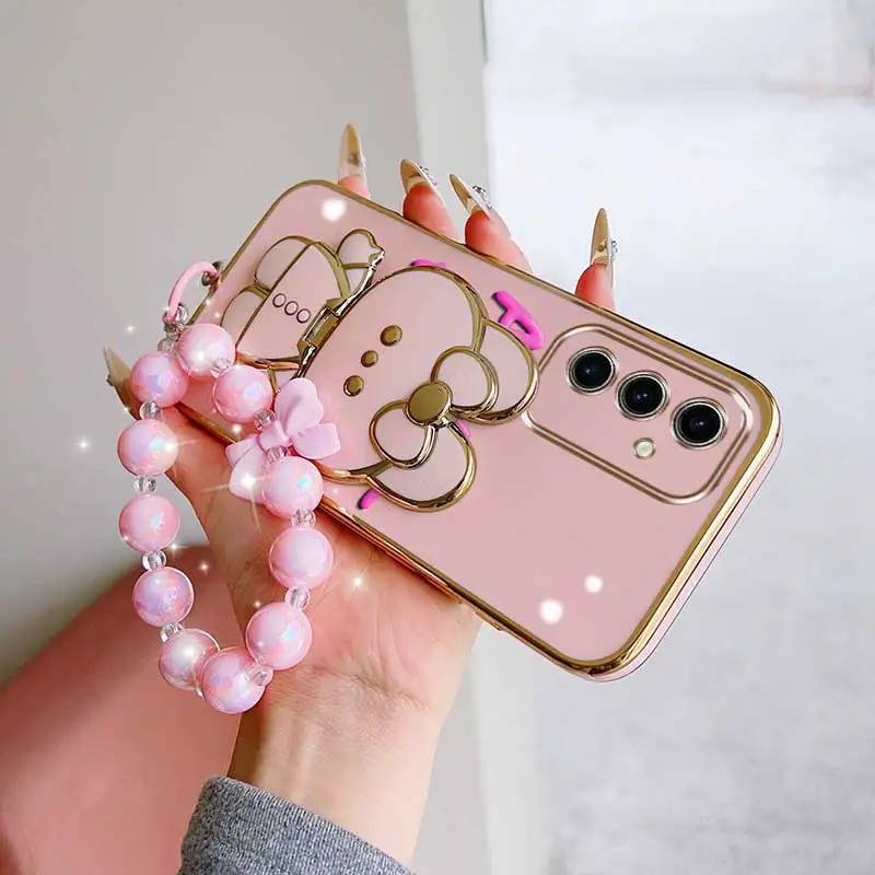 Chic Floral Phone Case Set with Lanyard and Stand - 3 Piece Bundle