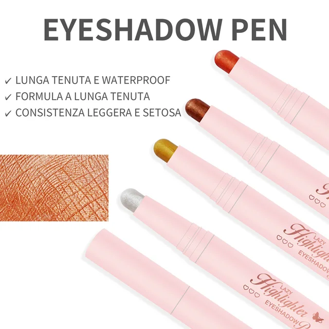 Pearl Shimmer Glitter Eyeshadow Stick Highlighter Long Lasting Waterproof Silky Pen For Eye Makeup Face Body Cosmetics Party