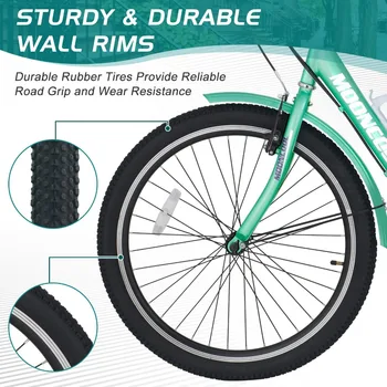 2024 New Adult Tricycles, 7 Speed Adult Trikes with Large Basket for Recreation, Shopping, Picnics Exercise 2