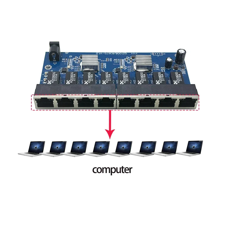 이더넷 네트워크 산업용 스위치 모듈, 5 포트, 10, 100, 1000M, 5V-16V
