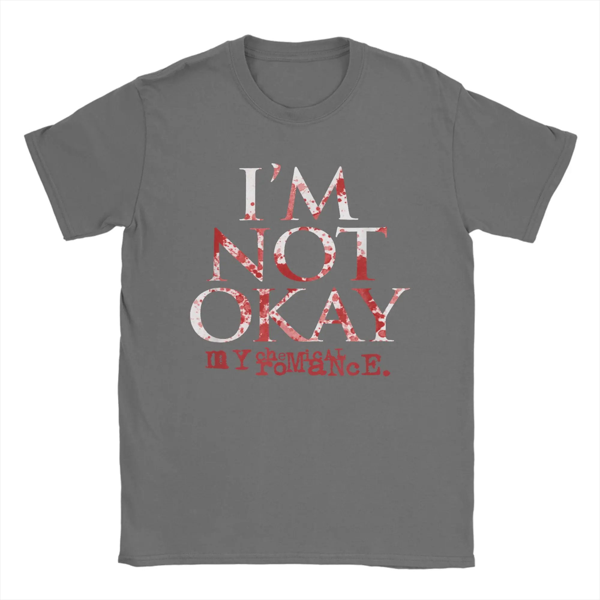 I'm Not Okay Graphic Vintage Men's T-Shirt - Short Sleeve Round Neck 100% Cotton Summer Tee
