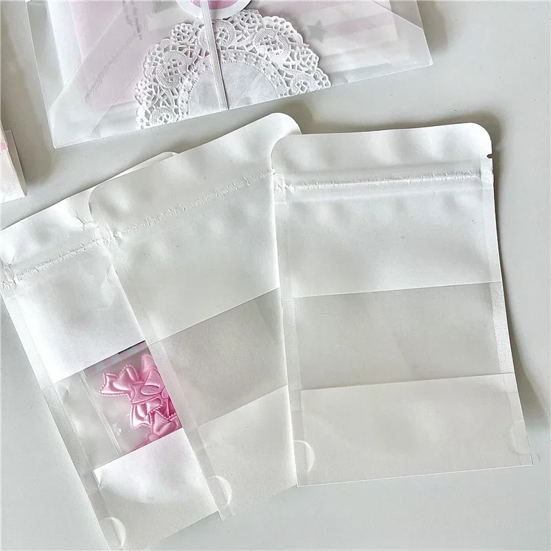 10pcs White kraft Paper Bags Star Photo Cards Packaging Storage Gift Wrapping Jewelry Packing Pouches Envelopes