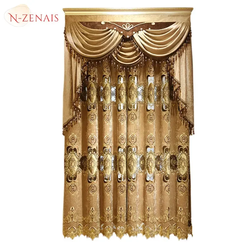 Рисунок 5 - Роскошные Коричневые Шторы с вышивкой