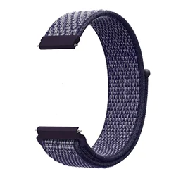 Nylon Loop Strap - Breathable and Adjustable Wristband for Smartwatches (20mm/22mm) (Heart purple)