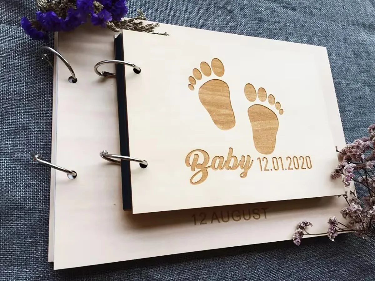Baby Shower Guestbook,Baby Souvenirs Newborn Footprint Guest Book,Baptism Birthday First Communion Party Signature Books
