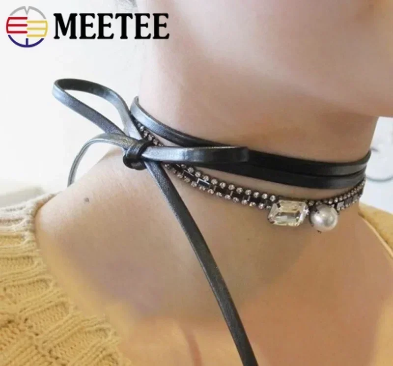 Soft Flat Leather Cord String Rope DIY Necklace Bracelet Jewelry Making Clothes Bags Edge Accessories 5/10M 3-50mm cotton cords