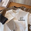 2025 Spring and Autumn Children's Long Sleeve Tees Fake Two Piece Girl's Sweatershirt 1-7Y Boys Casual Loose Pullover Dino Tops 5
