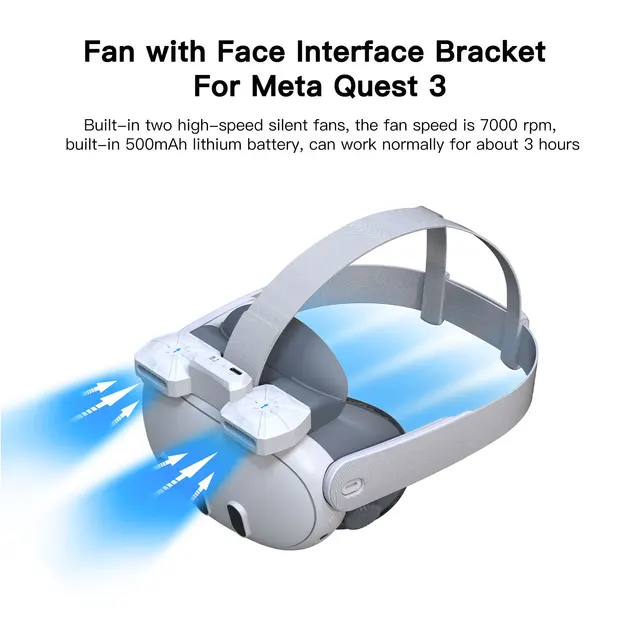 冷却ファンと顔インターフェイスメタクエスト 3 VR ヘッドセット空気 
