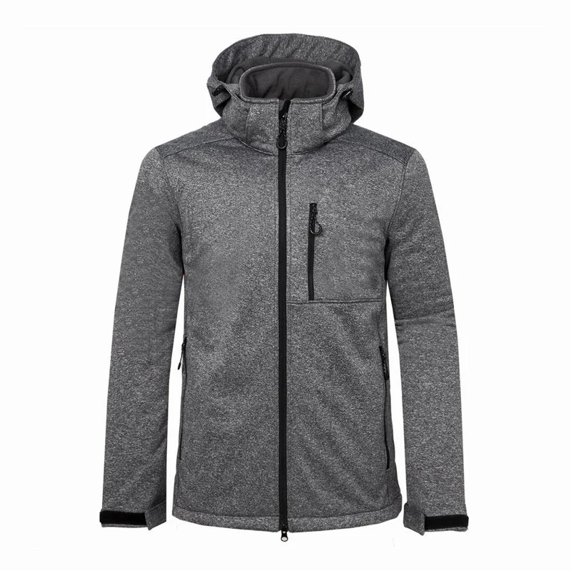 

Men's Zippered Chest Pocket Durable Softshell Hiking Jacket Water-resistant Adjustable Cuff Tabs Jacket for Fall or Spring