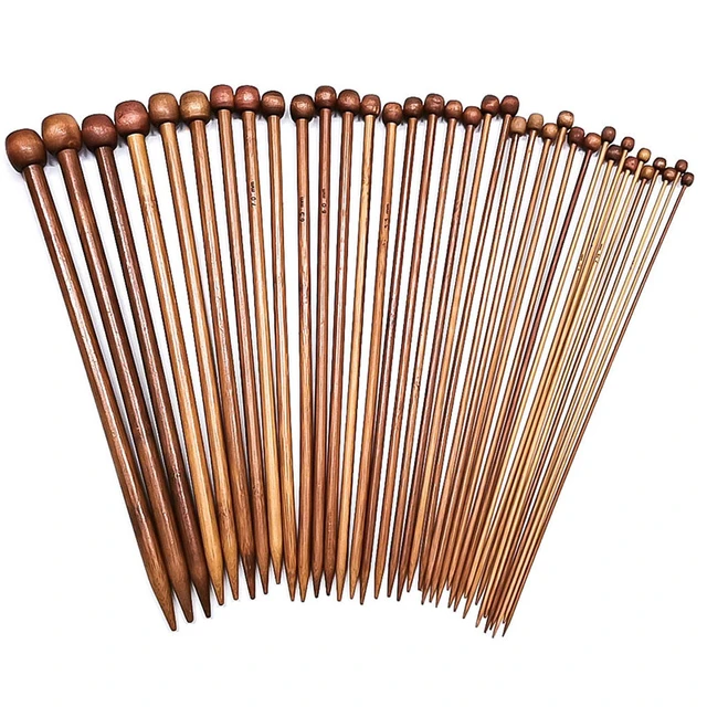 36Pcs/Lot 35CM Knitting Needles Sticks DIY Crochet Bamboo Smooth