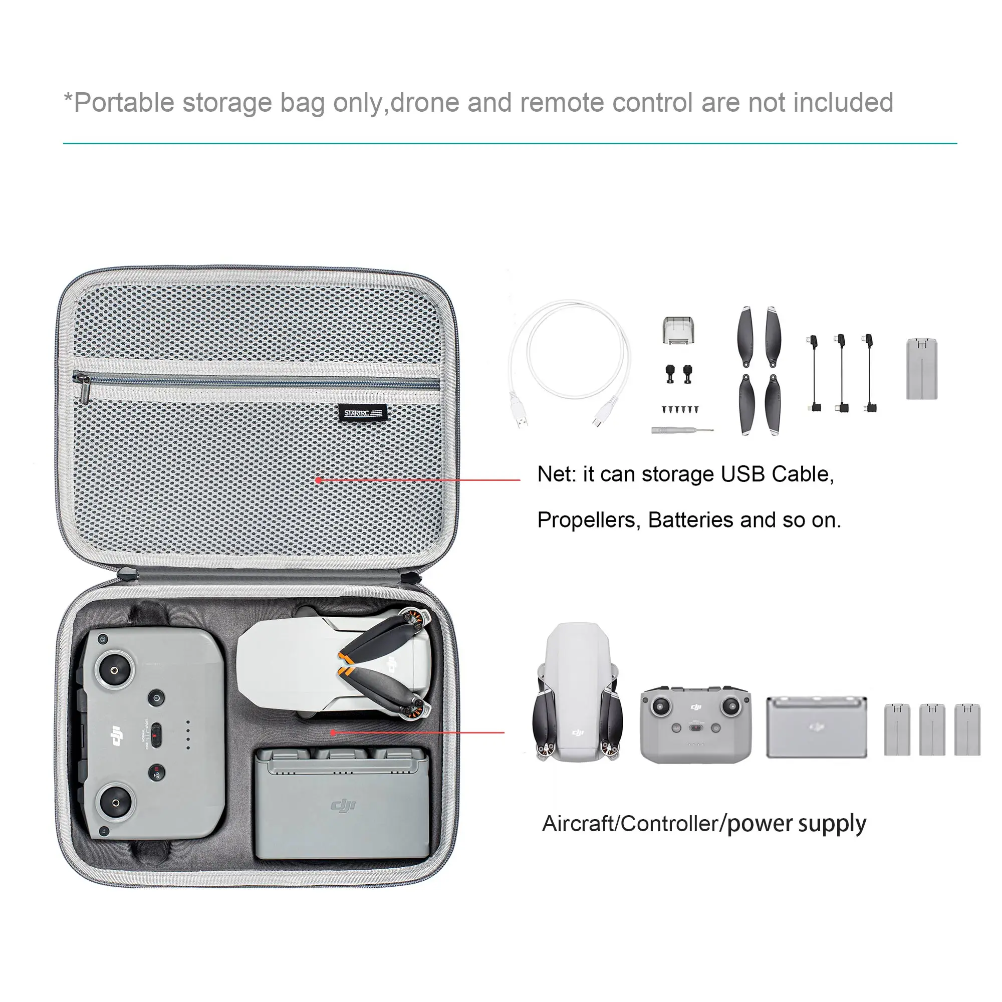 Storage Bag Carrying Case Travel Handbag Shoulder Bag Waterproof Case For DJI Mini 2 SE Drone Accessories Mini 2